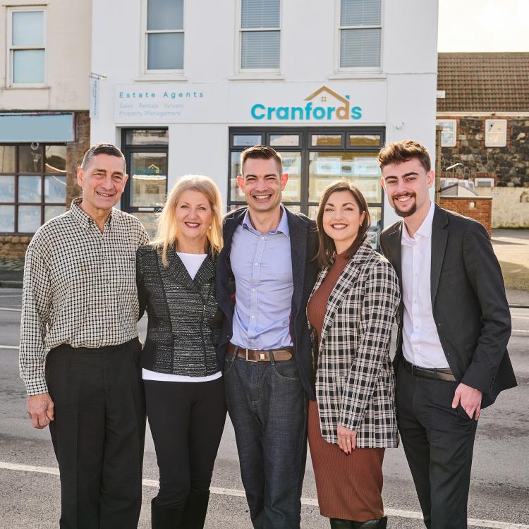 The Cranfords team outside their St Peter Port office in Guernsey
